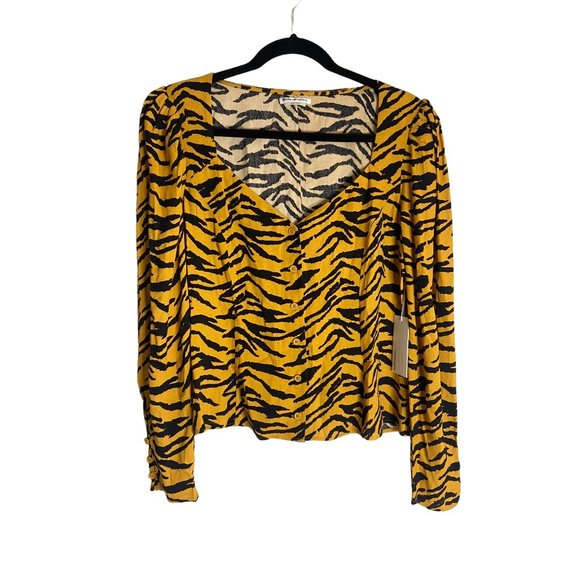 NWT Reformation Notta Front Button Top, Tigress-sz Large - Picture 2 of 10